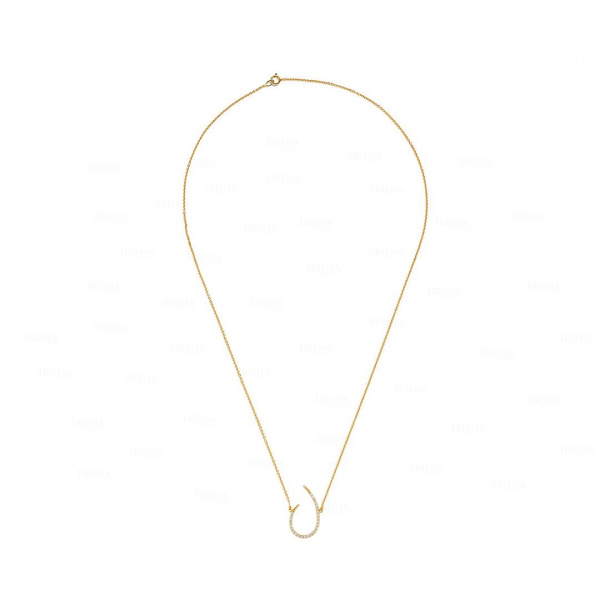 14K Gold Genuine Diamond open circle Pendant necklace fine jewelry