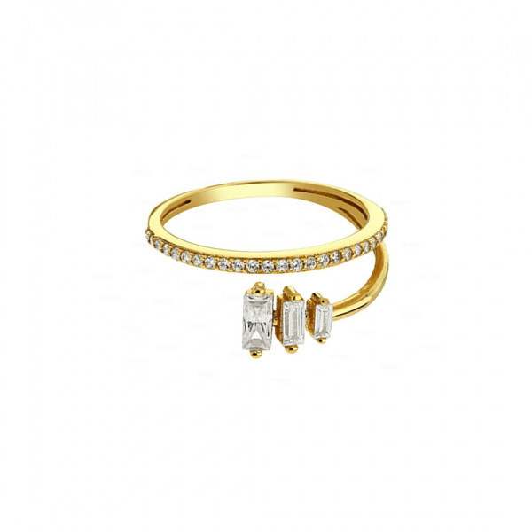 14K Gold Genuine Baguette Diamond Ring Fine Jewelry