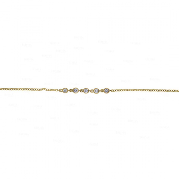 0.20 Ct. Linked Bezel Set Diamond Friendship Bracelet In 14K Gold Fine Jewelry