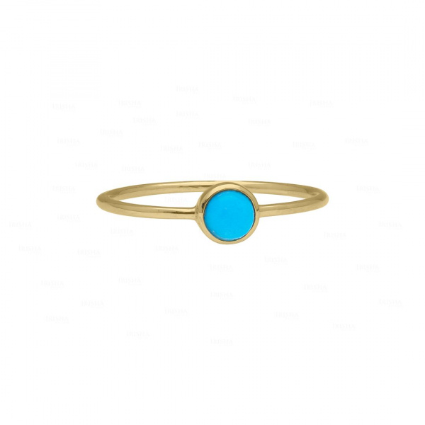 0.32 Ct. Real diamond December Stone Turquoise Ring in 14K Gold Fine Jewelry