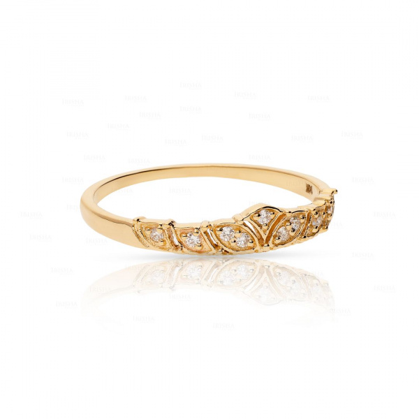 VS Clarity 0.08 Ct. Genuine Diamond Crown Wedding Ring 14K Gold Fine Jewelry