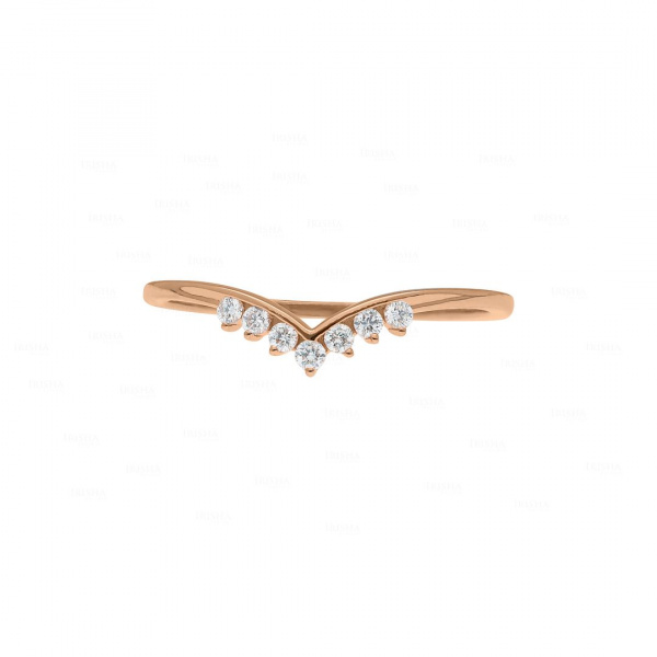 0.11Ct. VS Diamond Chevron Design Engagement Ring in 14k Gold Fine Jewelry