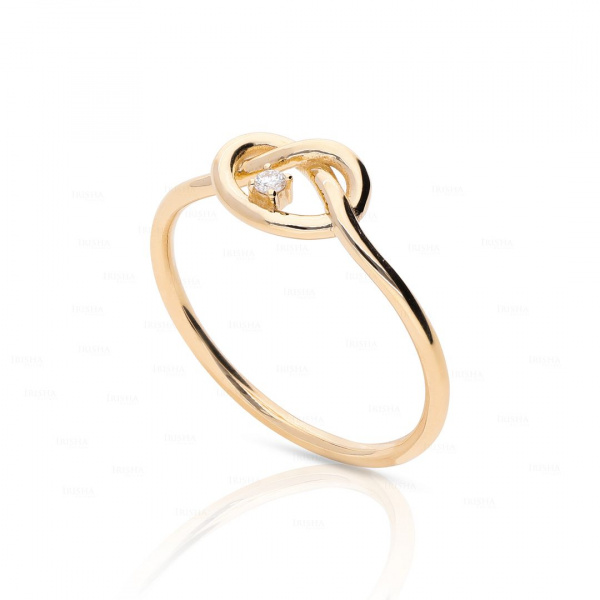 0.02 Ct. VS Clarity Real Diamond Knot Design Love Anniversary Ring in 14k Gold