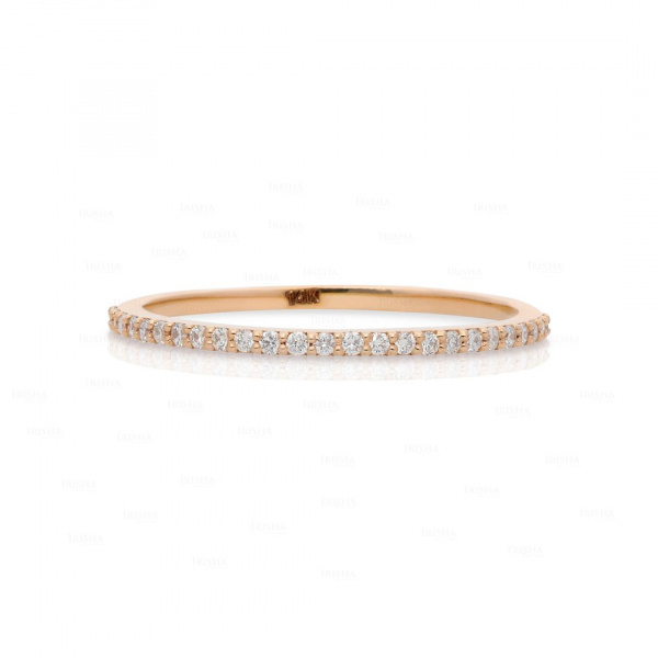 0.15Ct. Genuine Diamond Half Eternity Engagement Band-Ring in 14k Gold