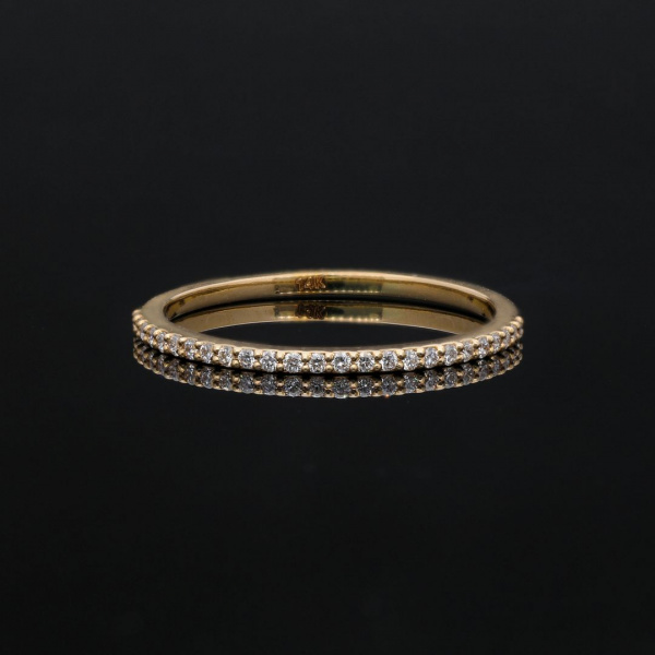 0.15Ct. Genuine Diamond Half Eternity Engagement Band-Ring in 14k Gold
