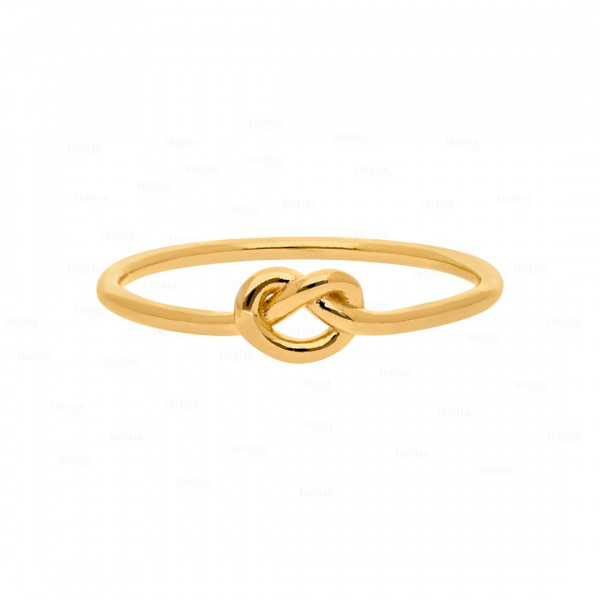 14K Solid Plain Handmade Gold Knot Design Ring Fine Jewelry Size - 3 to 8 US