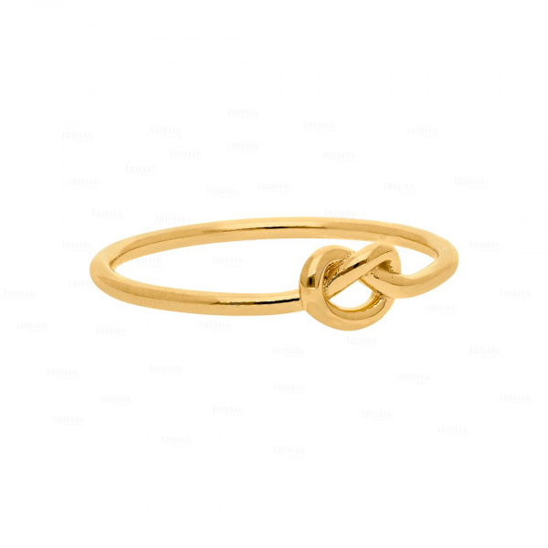 14K Solid Plain Handmade Gold Knot Design Ring Fine Jewelry Size - 3 to 8 US