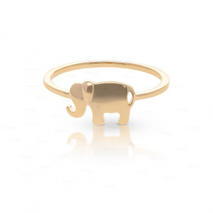 14K Solid Plain Gold Elephant Ring Handmade Fine Jewelry Size - 3 to 8 US