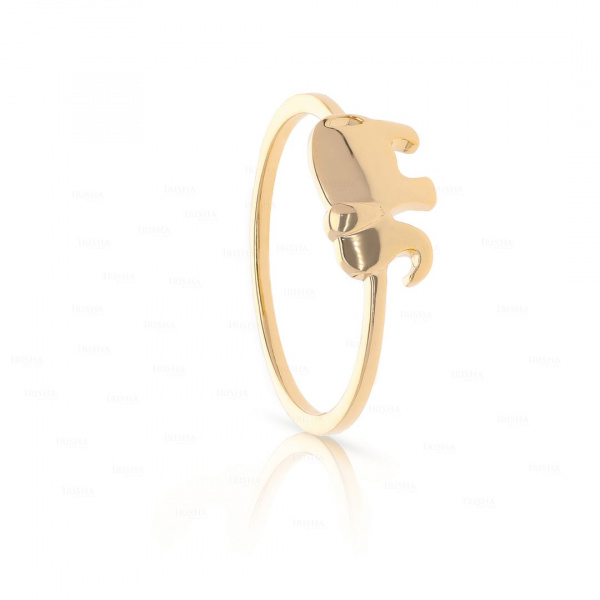 14K Solid Plain Gold Elephant Ring Handmade Fine Jewelry Size - 3 to 8 US
