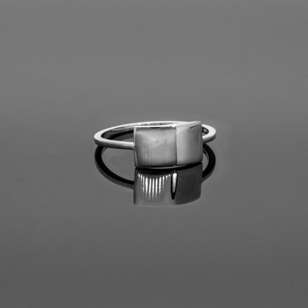 14k Gold A-Z Personalised Engraving Rectangular Shape Bar Design Ring in 3US-8US