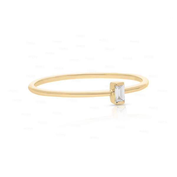 14K Gold 0.05 Ct. Genuine Baguette Diamond Ring Fine Jewelry