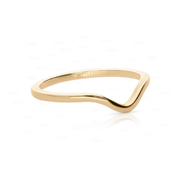 14k Gold Curved Design Ring for Wedding-Engagement-Anniversary in 3US to 8US