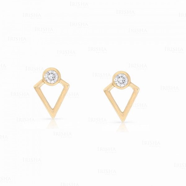 14K Gold 0.12 Ct. VS Clarity Genuine Diamond Minimalist Studs Earrings Jewelry