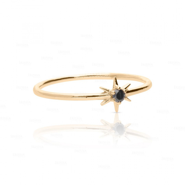0.05 Ct. Black Diamond Starburst Christmas Gift Ring in 14k Gold Fine Jewelry