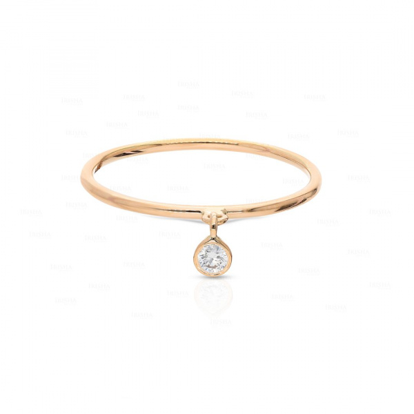 Bezel Diamond Dangle Ring|14k Gold