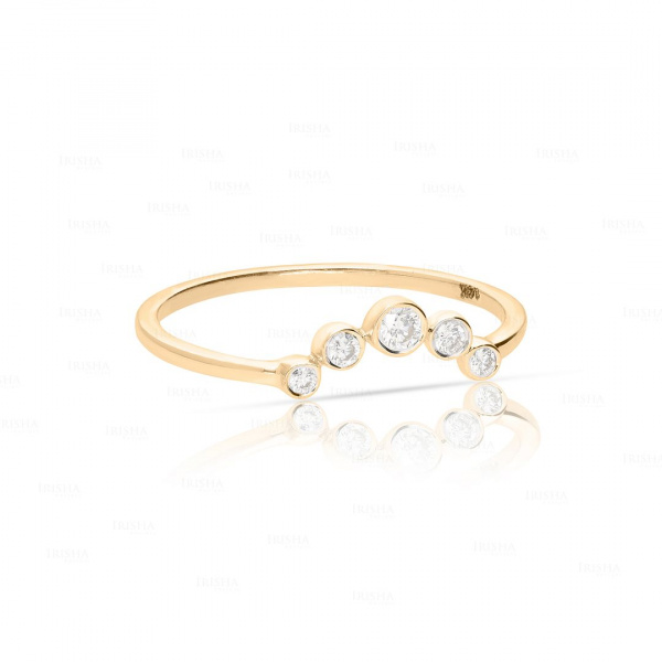 14K Gold 0.08 Ct. Genuine Diamonds Wedding Ring Fine Jewelry Size- 3 to 8 US