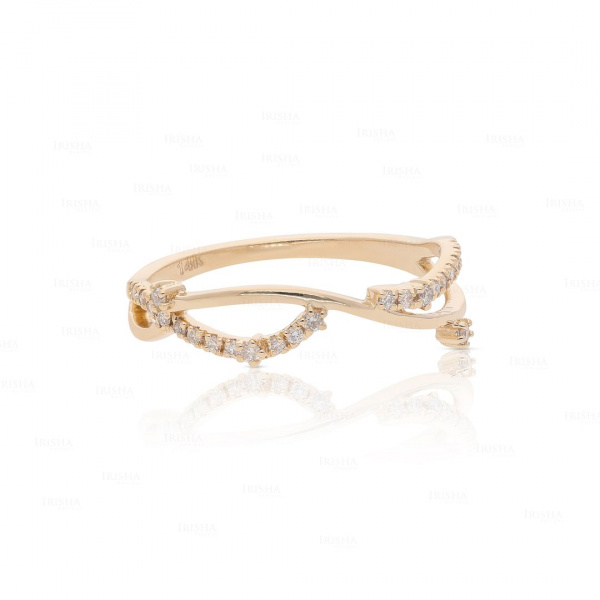 14K Gold 0.10 Ct. Genuine Diamond Unique Delicate Ring Fine Jewelry Size-3 to 9