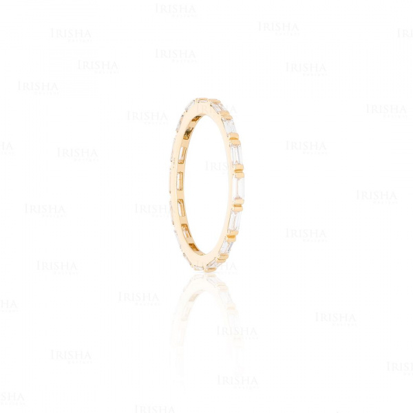 Genuine Baguette Diamond Eternity Wedding Ring in 14K Gold Fine Jewelry