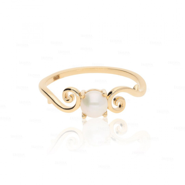 Genuine Moonstone New Arrival Ring 14K Gold Fine Jewelry Size-3 to 8 US