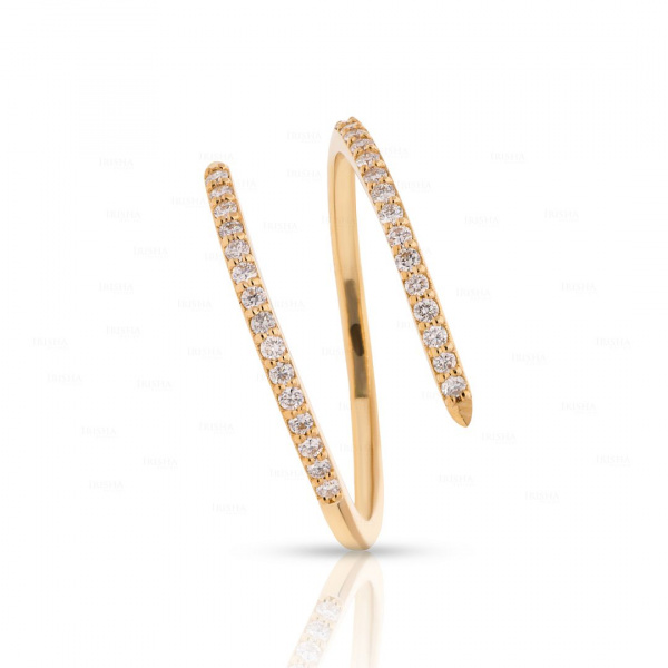 14K Gold 0.20 Ct. Genuine Diamond Open Wrap Ring Fine Jewelry Size-3 to 8 US