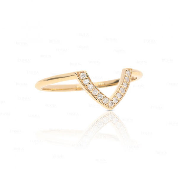 14K Gold 0.08 Ct. Genuine Diamond V Shape Engagement Wedding Ring Fine Jewelry