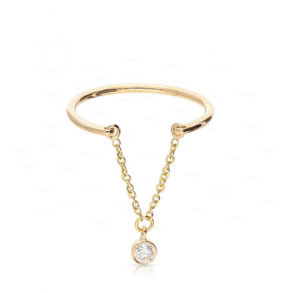 Dangler Chain Ring|14k Gold, Diamond