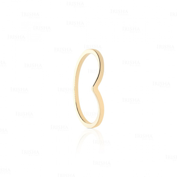 14K Solid Gold Heart Shape Band Ring Wedding Anniversary Engagement Fine Jewelry