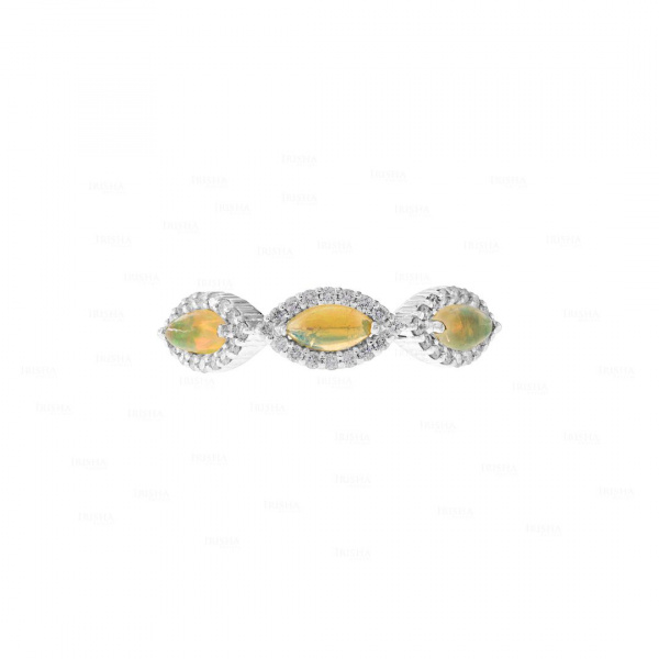 Opal Eye Ring|14k Gold, Diamond