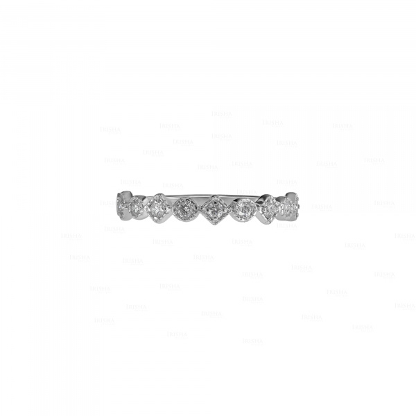 14K Gold 0.20 Ct. Diamond Delicate Bridal Half Eternity Band