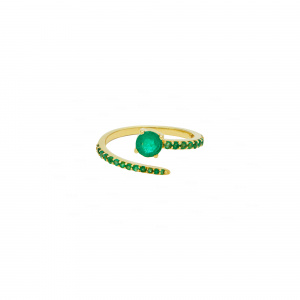 Open Cuff Bypass Emerald Ring