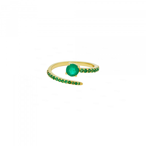 Open Cuff Bypass Emerald Ring