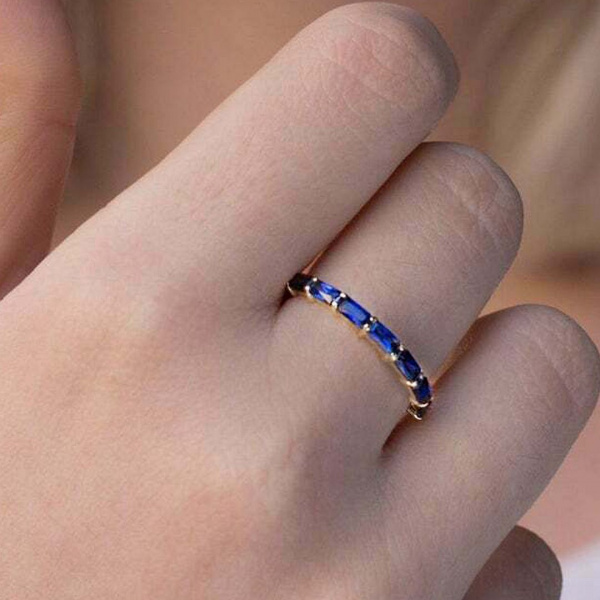 Blue Sapphire Baguette Ring