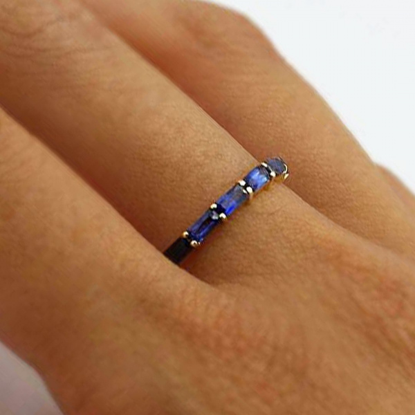 Blue Sapphire Baguette Ring
