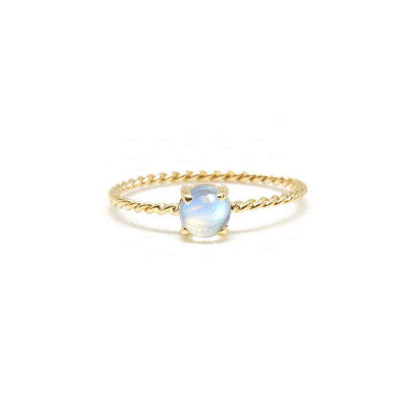 Moonstone Ring | Twisted Rope Band