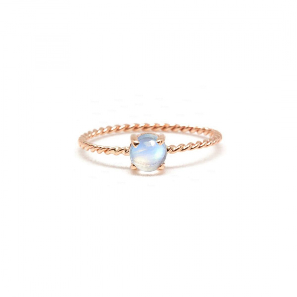 Moonstone Ring | Twisted Rope Band