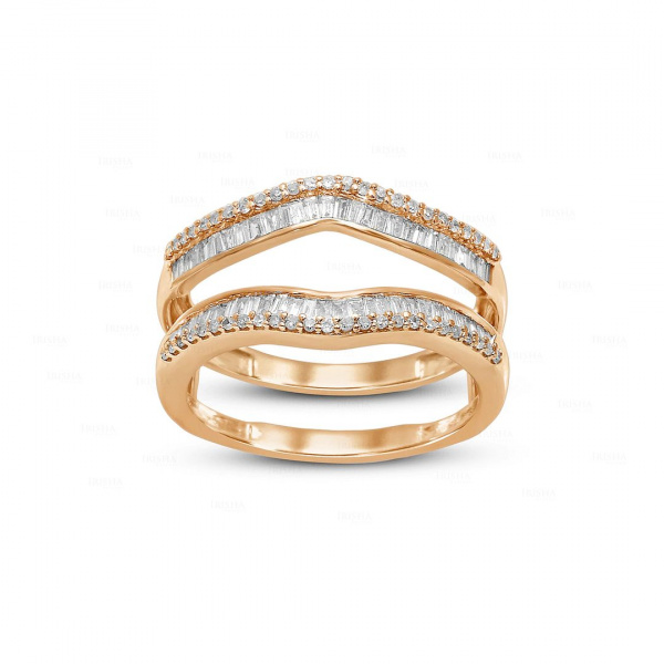 14K Gold Genuine 2.10 Ct. Diamond Ring Enhancer Baguette band Fine Jewelry