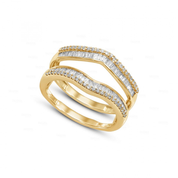 14K Gold Genuine 2.10 Ct. Diamond Ring Enhancer Baguette band Fine Jewelry