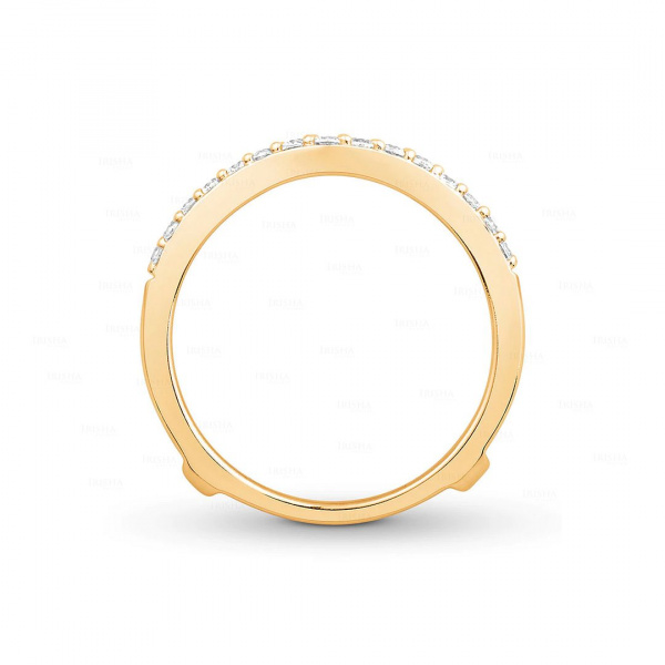 14K Gold Genuine 0.54 Ct. Diamond Ring Enhancer Half Eternity band Fine Jewelry