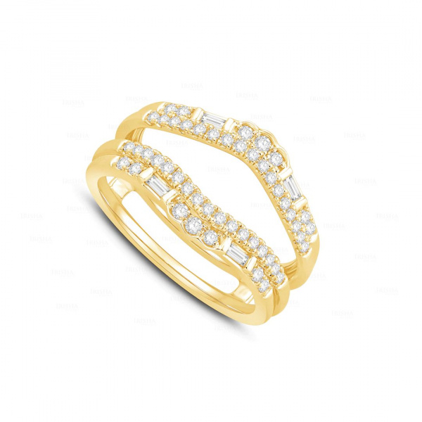 14K Gold Genuine 0.65 Ct. Diamond Ring Enhancer Half Eternity band Fine Jewelry