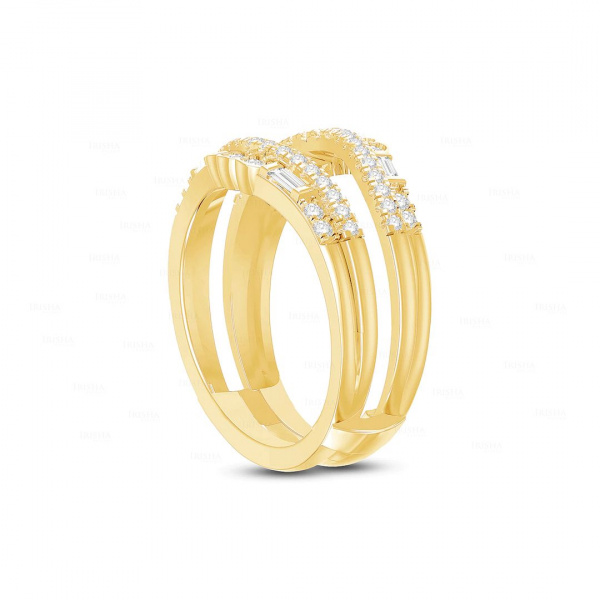 14K Gold Genuine 0.65 Ct. Diamond Ring Enhancer Half Eternity band Fine Jewelry