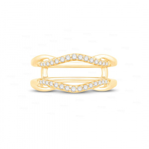 14K Gold Genuine 0.45 Ct. Diamond Ring Enhancer Half Eternity band Fine Jewelry