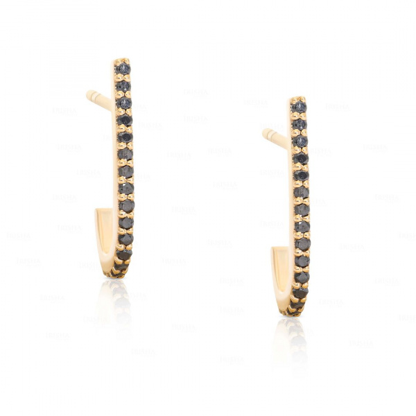 Suspender Earrings|14k Gold, Black Diamond