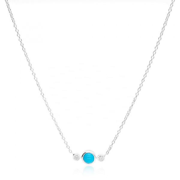 Diamond Turquoise Necklace|14k Gold