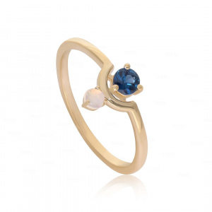 Opal Blue Sapphire Ring|14k Gold